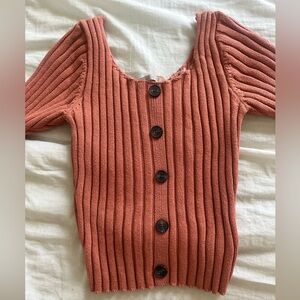 Active USA Women's V-Neck Sweater in Coral